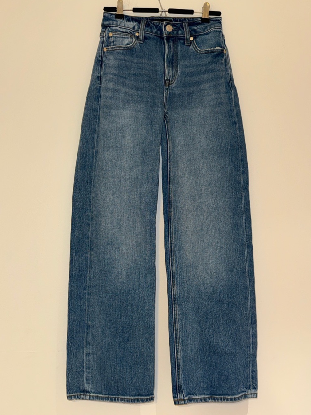 Quince High-Rise Wide-Leg Jeans in Medium Blue - Picture 5 of 15